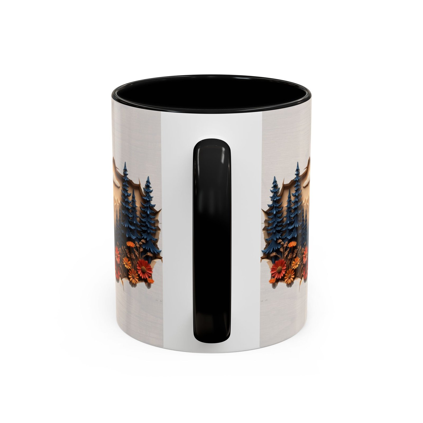 Rustic Wood Effect Mug with Mountain and Pine Tree Design | Wilderness Lover Tea Mug | Cabin Decor | Perfect Vacation Home Gift - Image 4