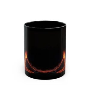 Volcano Stained Glass Mug | Vibrant Ceramic Coffee Cup | Gift for Nature Lovers, Hikers, Campers | 11oz & 15oz Options